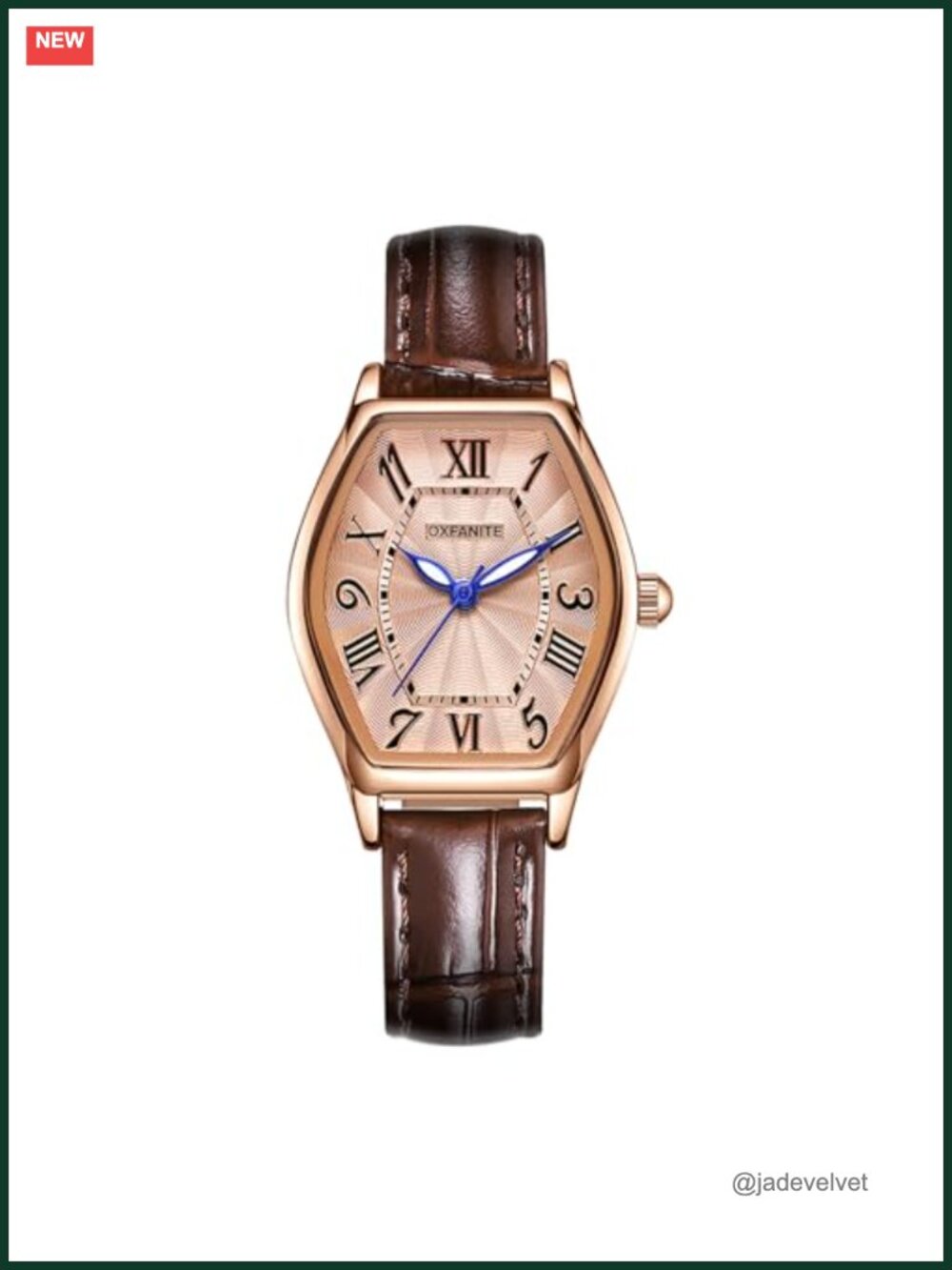 Women's Leather Band Watch Dainty Elegant Barrel-Shaped Analog Dress Wrist Watch